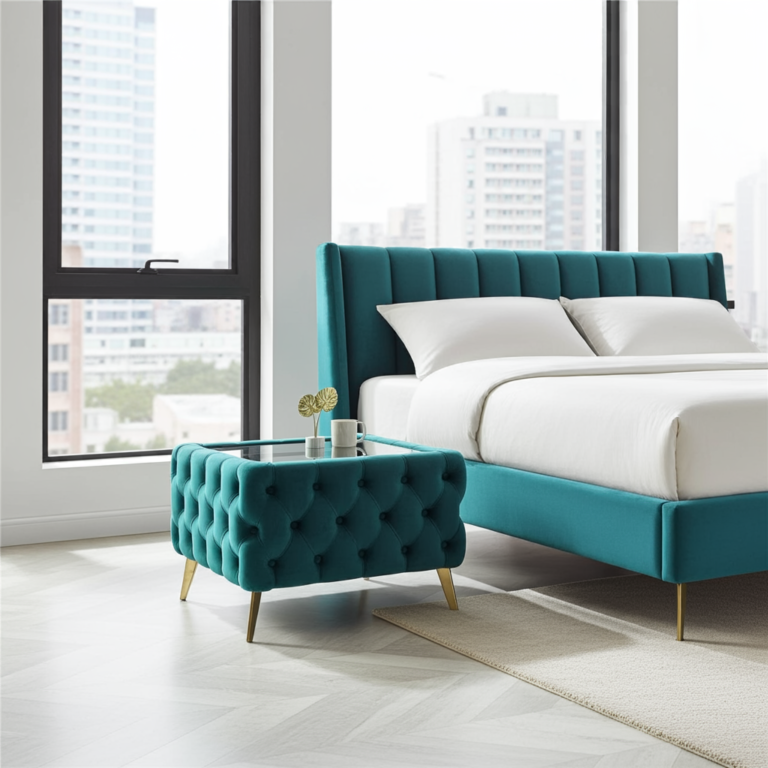 Chester Lux Square Mint Green Coffee Table Velvet with Glass edited 3 2 768x768