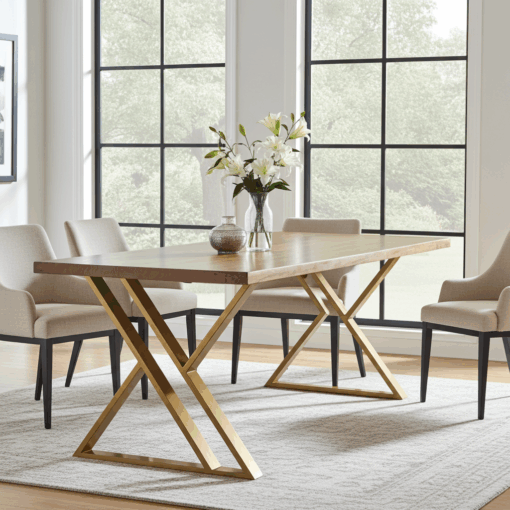 Set of 2 Hourglass Shaped Gold Steel Metal Table Legs edited 4 1 510x510 1