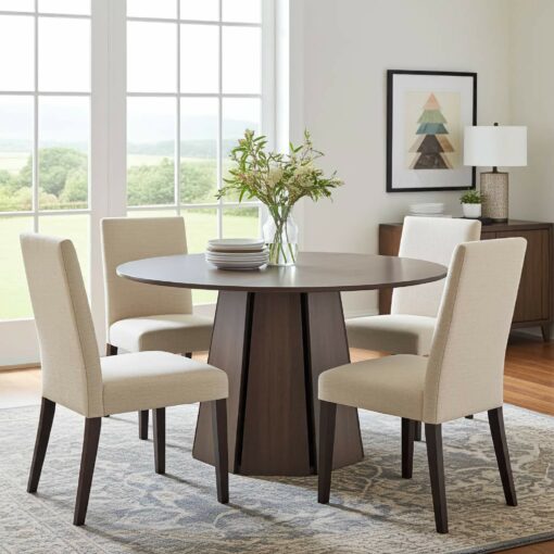The Sterling Extendable Round Dining Table with Geometric Base up to 140cm Length edited 1 510x510 1